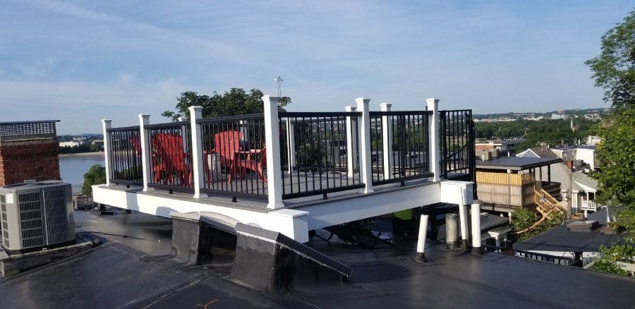 South End Boston EPDM Roof & Trex Deck