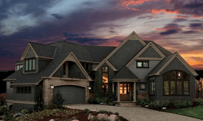 Beautiful House with Sunset