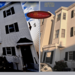 Before and After photos of a James Hardie siding installation job completed in South Boston, MA