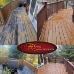 Before and after photos of a Trex decking installation job in Somerset, MA