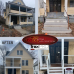 Before and after photos of Trex decking installation in Boston, MA
