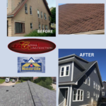 Before and after photos of GAF Roofing installation in Somerville, MA