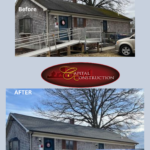 Before and after photos of GAF Roofing installation in New Bedford, MA