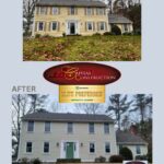Before and after photos of James Hardie siding installation in Pembroke, MA