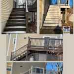 Before and after photos of Trex decking installation in Natick, MA